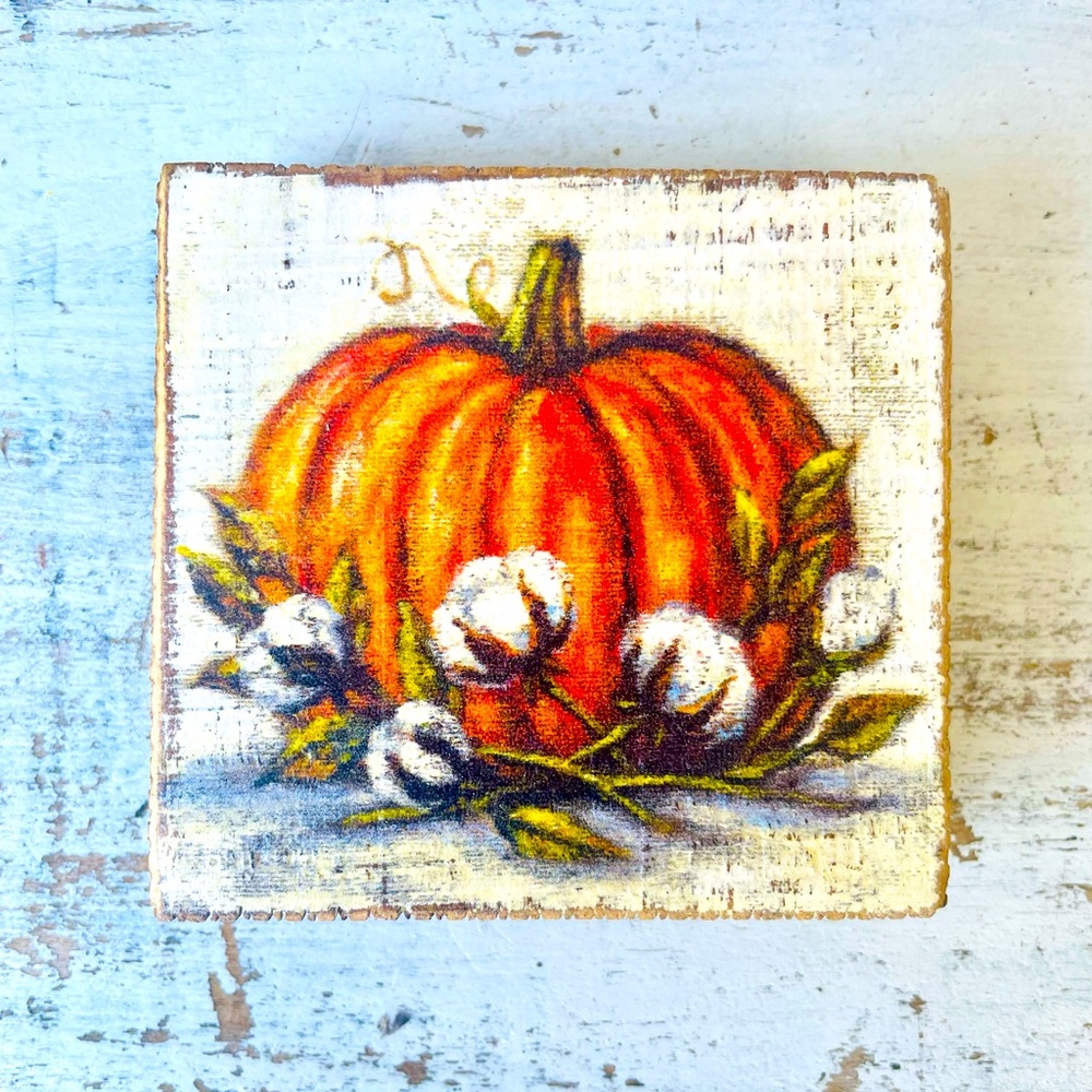 *Orange Pumpkin Block Sign